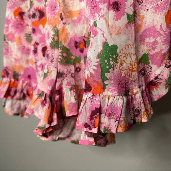 NWT GANNI 100% Organic Cotton Ruffle Shorts in Sugar Plum Size 40 / Size… - Picture 5 of 10